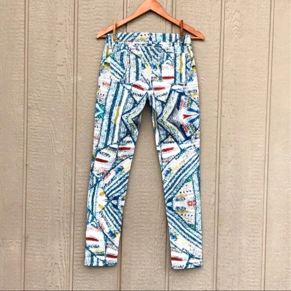 Rag & Bone Mid-Rise Multicolored Printed Patterned Skinny Jeans
